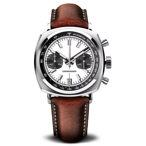 Montre à quartz unisexe à bracelet en cuir, style classique sport ovale, grand cadran de 42 mm, étanche, multifonctionnelle, vente chaude - Product Image 1