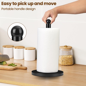 Countertop Metal Round Base Roll <b>Paper</b> Holder Standing <b>Paper</b> Towel Tissue Holder for <b>Kitchen</b> - Product Image 4
