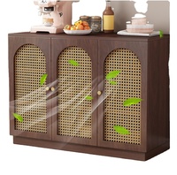 Armoire de rangement d'angle latérale en bois massif de luxe moderne Buffet de cuisine à manger mural avec portes et tiroirs