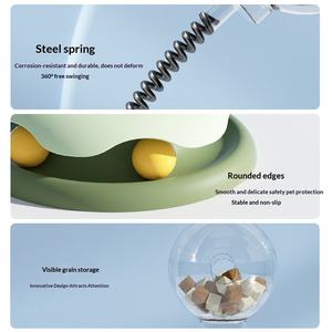 Balle interactive <span class=keywords><strong>anti</strong></span>-stress pour chat avec distributeur de nourriture lent et plateau tournant – Jouet stimulant pour animaux de compagnie - Product Image 5