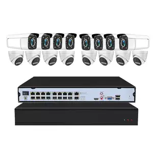 HD4Kドームおよび弾丸カメラビデオ監視CCTVシステム8メガピクセルIPカメラ16CH POE NVRキット (ホームビジネス用)