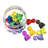 Pions de jeu en plastique translucide personnalisés, multicolores, jetons de jeu de société pour l'échecs et les jeux de société