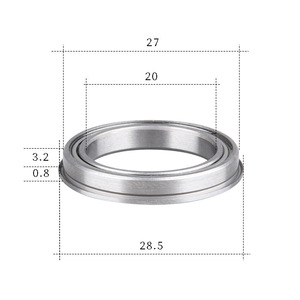 ตลับลูกปืนเม็ดกลมร่องลึกแบบมีหน้าแปลน F6704ZZ ขนาด 20x27x4 มม. ผลิตจากเหล็กโครเมียม P0 เมตริก พร้อมซีล ZZ สำหรับใช้งานในอุตสาหกรรม - Product Image 5
