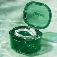 Boîte de nettoyage orthodontique Portable en plastique Silicone sac de retenue de prothèse dentaire d'hygiène buccale multi-usages pour retenue d'accolades
