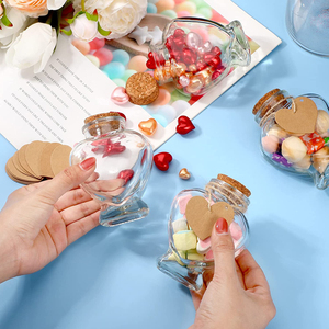 Bouteille en verre en forme de cœur pour décoration de <span class=keywords><strong>mariage</strong></span>, cadeau DIY, fête à domicile, pot en verre de 80 ml, bouteille à vœux avec <span class=keywords><strong>bouchon</strong></span> - Product Image 6