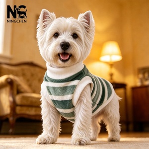 Ropa para perros al por mayor, conjunto a juego de forro polar <span class=keywords><strong>coral</strong></span> a rayas para dueño y mascota, suministro directo de fábrica, buen precio, gran venta. - Product Image 1