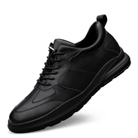 Sneakers da uomo in pelle scarpe da ascensore nere Slip on per aumentare l'altezza scarpe da uomo di lusso 6/8CM alla moda scarpe Casual