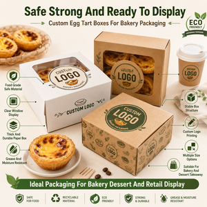 Boîte <span class=keywords><strong>à</strong></span> tartelettes portugaises multi-cavités <span class=keywords><strong>en</strong></span> carton blanc, emballage multi-paquet pour desserts, personnalisation du logo, fourniture pour commandes <span class=keywords><strong>en</strong></span> gros de boulangeries - Product Image 4