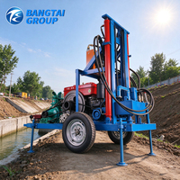 Machine de forage de puits d'eau mobile, équipement hydraulique diesel pour l'approvisionnement en eau domestique, le développement des eaux souterraines et la construction