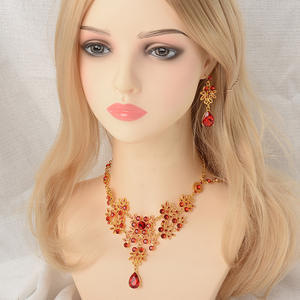 Accesorios de <span class=keywords><strong>vestido</strong></span> de diamantes de imitación con incrustaciones de calidad de lujo de gama alta, collar de cristal de gota de agua, conjunto de joyería - Product Image 5