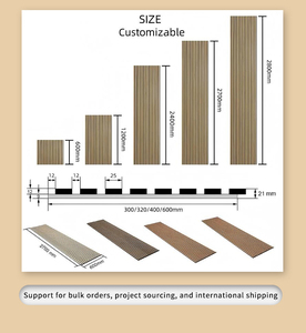 Bán buôn hiện đại 3D tấm Tường Ngoài Trời sồi MDF Slatted âm thanh màu đen trang trí SLT Trần Veneer Blu âm nhạc LED gạch bức tranh tường - Product Image 6