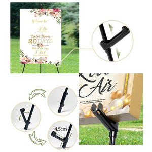 屋外移動可能アーティスト結婚式ポータブル調節可能折りたたみ絵画メタルディスプレイ - Product Image 4