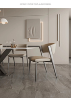 Chaises de Salle à Manger Luxe Moderne en Cuir Italien Nordique à Dossier Haut pour Hôtels, Restaurants, Extérieur, en Métal, Design