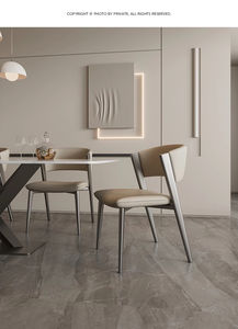 Ghế ăn ngoài trời bằng kim loại thiết kế nhà hàng khách sạn lưng cao phong cách Ý Bắc Âu bọc da hiện đại sang trọng cho bàn và phòng ăn - Product Image 6