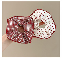 Nouveau 2026 Bandeau et élastiques à cheveux en tissu rouge à pois avec nœud, style 'Sweet Girl' pour étudiantes, pour queue de cheval, accessoires pour filles, vente en gros