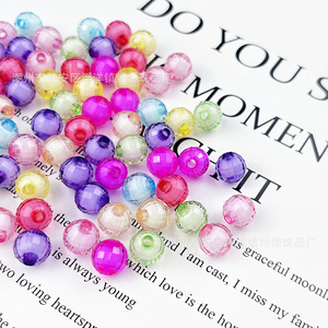 Acrylic Round <b>Beads</b> Mixed Colors 96pcs For Bracelet Making DIY Jewelry Craft Materials - Product Image 1