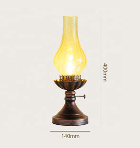 חדש הנמכר ביותר חשמלי שמן מלון תאורה Creative מתכת זכוכית שולחן מנורת עבור מלון מסעדה - Product Image 2