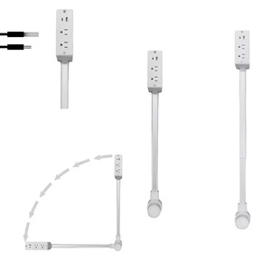 180&deg; Rotatable Extendable Outlet <strong>Plug</strong> Stick with 2 AC Outlets USB-A and USB-C Sofa <strong>Socket</strong> <strong>Extension</strong> - Product Image 1