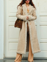 Vestes pour femmes : Vestes en cuir pour femmes : Manteaux en cuir pour femmes : Manteaux matelassés pour femmes : Trench-coat épais et chaud en faux daim pour l'hiver
