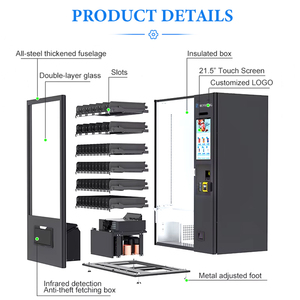 Distributeur automatique intelligent <span class=keywords><strong>de</strong></span> snacks et <span class=keywords><strong>de</strong></span> boissons avec écran tactile <span class=keywords><strong>de</strong></span> 21,5 pouces, gestion basée sur le cloud avec SDK pour la vente au détail - Product Image 2
