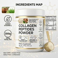 Collagène hydrolysé de bœuf nourri à l'herbe en poudre, types I et III, pour la peau, les cheveux, les ongles et le soutien articulaire, sans saveur, sans OGM, sans gluten