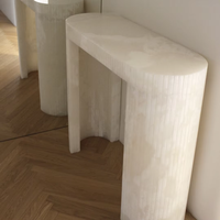 Table console en marbre d'onyx blanc moderne pour la décoration de la maison