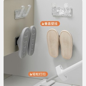Support mural pour pantoufles de salle de bain, à ventouse, en plastique, pour rangement de toilettes et étagère de cuisine - Product Image 3