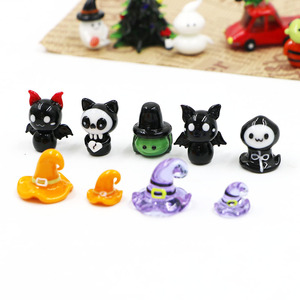 Factory Wholesale Craft Murano Halloween Decor Glass Ornament Blow Ghost Glass Pumpkin Bat Hat Decor