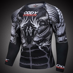 Venta al por mayor compresión camiseta hombres ropa atlética 3D Animal impresión manga larga MMA camiseta - Product Image 5
