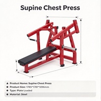 Machine de presse pectorale supine à charge libre pour l'entraînement des pectoraux et du haut du corps, en acier robuste, usage commercial en salle de sport