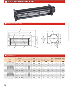 Jeek 50090 210mm 220V DC 0.22A 2800rpm khô Loại bộ phận biến áp không khí Rèm tiếng ồn thấp xuyên dòng chảy sưởi ấm làm mát người hâm mộ OEM - Product Image 5