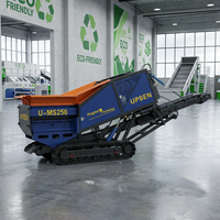 UMS250 UPSEN Usine de broyage mobile multifonctionnelle robuste en acier inoxydable pour diesel - Broyeur à chenilles automatique à double arbre