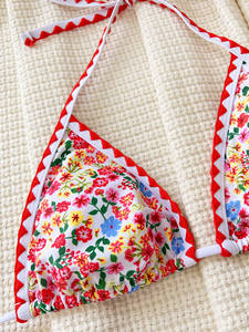 Треугольное бикини с цветочным узором - Product Image 5