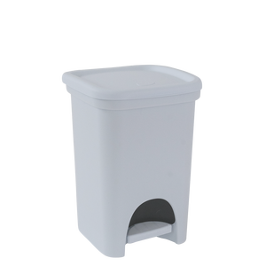 Poubelle à pédale 6L en plastique blanc avec couvercle à commande au pied pour cuisine et salle de bain - Product Image 1