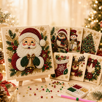 Kit de Peinture Diamant DIY de Noël avec Cadre, Style Américain, Perles Rondes, Vente Chaude, Cadeau, Décoration de Maison pour les Fêtes, Artisanat Festif