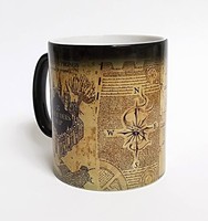 Carte des maraudeurs magiques légers Tasse à changement de couleur de 11oz Tasses à café en céramique sensible Tasse Meilleur cadeau pour les amis