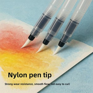 Stylo plume à pointe plate pour <span class=keywords><strong>aquarelle</strong></span> solide, crayon de couleur soluble dans l'eau, <span class=keywords><strong>pinceau</strong></span> à réservoir d'eau, stylo de peinture en nylon plastique – Vente en gros - Product Image 2