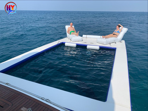 <span class=keywords><strong>Piscine</strong></span> gonflable flottante avec filet, toboggan gonflable pour yacht, plateforme de ponton, <span class=keywords><strong>piscine</strong></span> Drop Stitch - Product Image 3