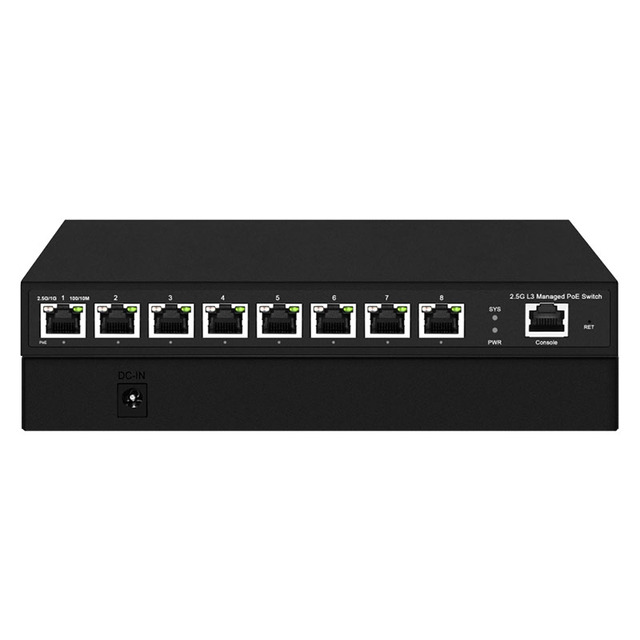 10/100/1000/2500mbps 8 Port POE L3 Switch Managed Switch AF/AT/BT 90W VLAN Switch