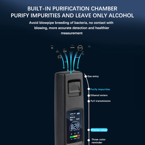Atem-Alcotester Tragbarer berührungs loser Alkohol <span class=keywords><strong>tester</strong></span> Digitales LCD-Display Typ C Lade alkohol detektor Alkohol <span class=keywords><strong>tester</strong></span> Schwarz - Product Image 6