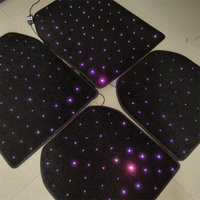 Tapis de voiture à fibres optiques scintillantes, tapis de voiture LED imperméables avec effet lumineux contrôlé par application