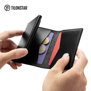 TILONSTAR TG305 Premium cuero aluminio negocios viaje crédito RFID bloqueo Pop Up tarjetero - Product Image 5
