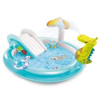 INTEX 57165 Kinder krokodil garten Wasserpark Schwimmbad mit Rutsche Sprüh wasser für spielende Kinder