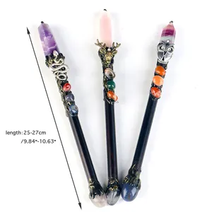 Crystal Magic Wand Natural Gem Column Scepter Crystal Witch Magic Healing Energy Stone