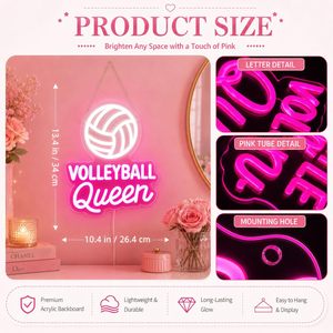 Volleyball Queen Letreros Neon LED indoor hanging ambient light shop <b>sign</b> wall decoration light entrance indicator light 5V 12V - Product Image 3