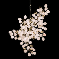 Lampe suspendue en verre pour escalier de hall d'hôtel de luxe, décoration créative personnalisée, verre de Murano soufflé à la main, lustre en forme de raisin
