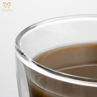 Gobelet à café réutilisable de bonne qualité, en verre borosilicate à double paroi