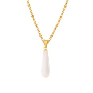 Collar con Colgante de Concha en Forma de Gota de Agua, Joyería Fina, Chapado en PVD, Acero Inoxidable, Forma de Lágrima - Product Image 2