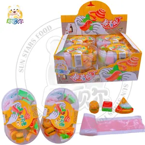 High Quality Gummy Jelly Soft Sweets Fruit Juice Jelly Chewing Gummy Candy Roll Hamburg watermelon pizza children's gummies