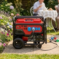 Générateur Inverter Portable à Essence BISON BS9500IDP-3 18HP 9000W 9.0KVA Monophasé 220V 24V DC Démarrage Électrique/Manuel 36L de Carburant